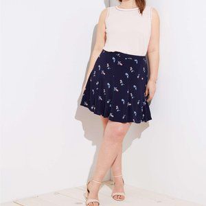 Ann Taylor LOFT Plus Floral Tulip Skirt - Navy Blue Floral - Size 20 Plus